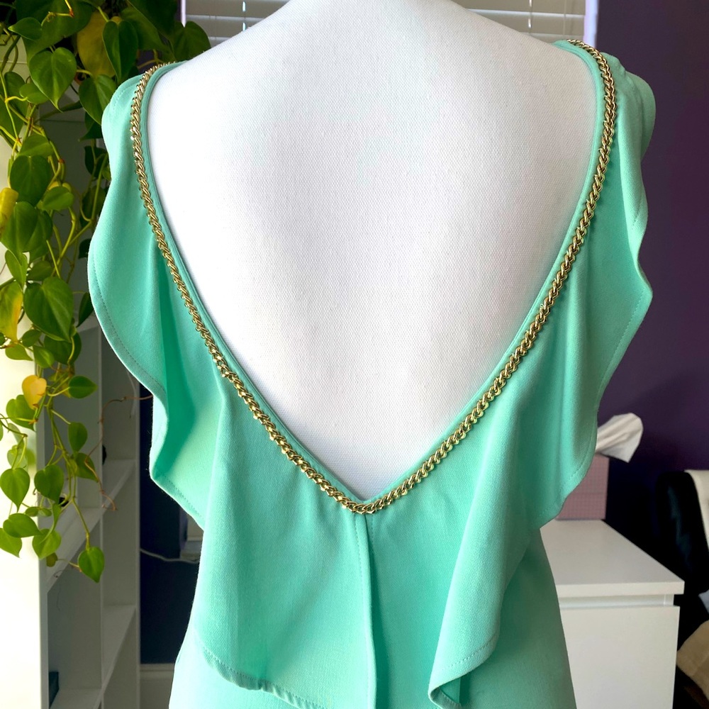 Mini dress backless Tiffany colour
